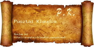 Pusztai Klaudia névjegykártya