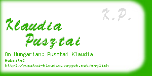 klaudia pusztai business card